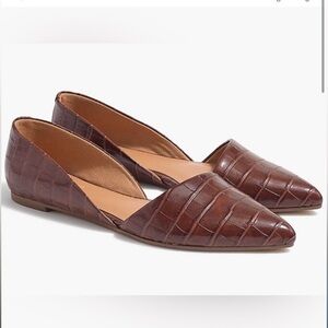 NWTB Zoe crocodile-embossed d'Orsay flats